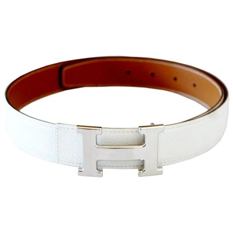 cintura bianca hermes|Leather belt Hermès White size 85 cm in Leather .